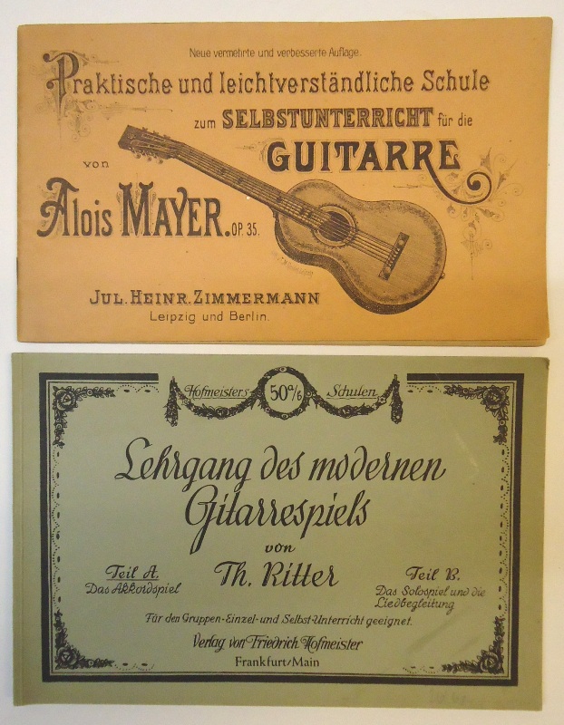 1. Ritter, Th.: Lehrgang des modernen Gitarrespiels. - 2. Mayer, Alois: Praktische und leichtverständliche Schule zum Selbstunterricht für die Guitarre.