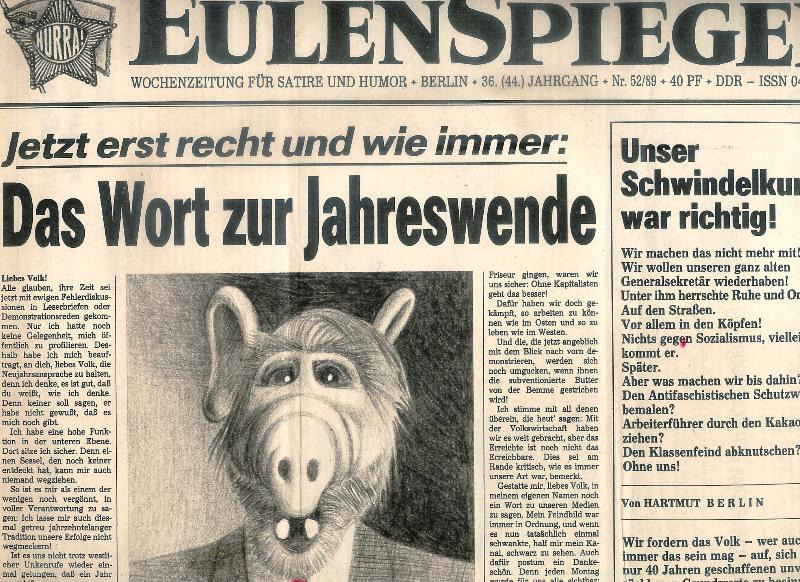 Eulenspiegel. Wochenzeitung für Satire und Humor. 17 Hefte 1989, 36.(44.) Jahrgang.