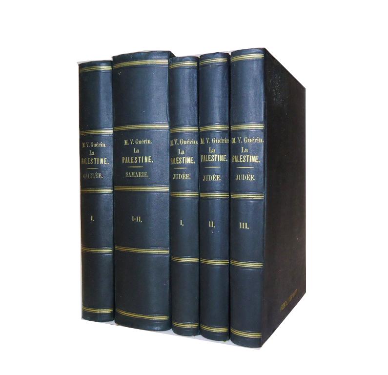 Description géographique, historique et archéologique de la Palestine. Accompagnée de cartes détaillées. 6 volumes (de 7): Judee vol. 1 - 3. - Samarie vol. 1 + 2. - Galilee vol. 1.