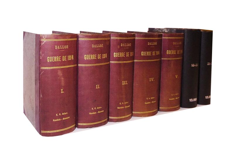 Guerre de 1914. Documents officiels, textes legislatifs et reglementaires. Vol. 1 - 24 en 7 volumes.