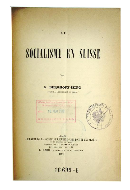Le socialisme en Suisse.