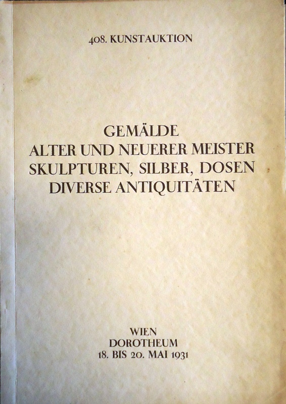 Versteigerungskatalog - 408. Kunstauktion. Versteigerung vom 18. bis 20. Mai 1931.