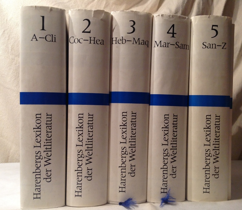 Harenbergs Lexikon der Weltliteratur in 5 Bänden + Dokumentation. (= Komplett). Autoren, Werke, Begriffe. Kuriert von von Francois Bondy, Ivo Frenzel, Joachim Kaiser, Lew Kopelew und Hilde Spiel.