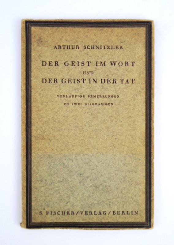 Der Geist im Wort und der Geist in der Tat. Vorläufige Bemerkungen zu zwei Diagrammen. 1.-3. Auflage.