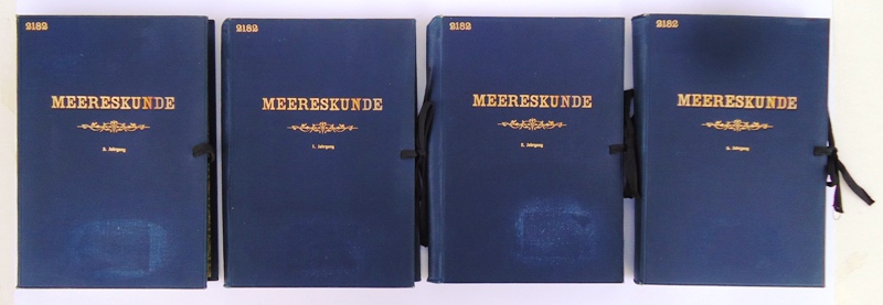 Meereskunde. Sammlung volkstümlicher Vorträge zum Verständnis der nationalen Bedeutung von Meer und Seewesen. 28 Hefte von 1907-1911 in 4 Mappen.
