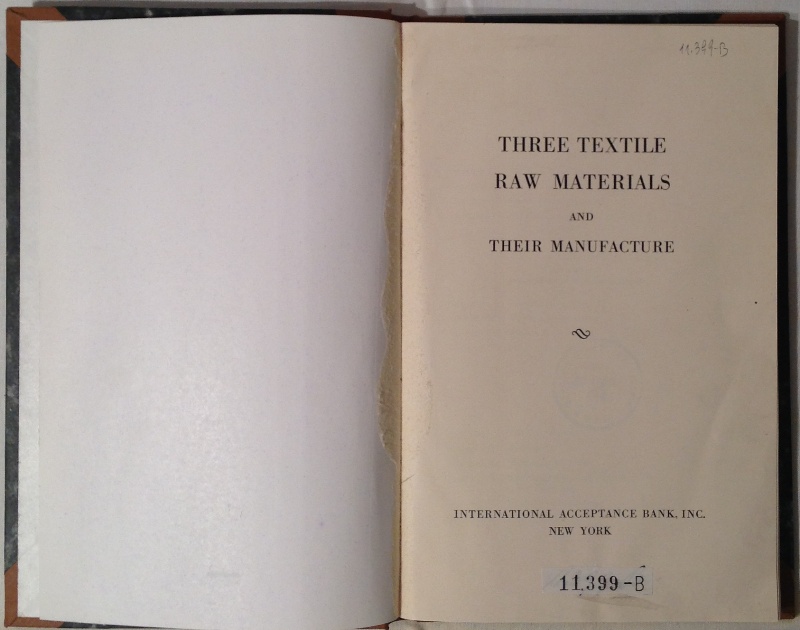 Three Textile Raw Materials and their Manufacture.
