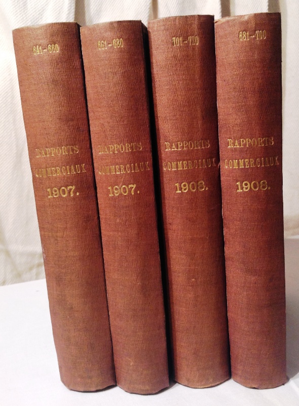 Rapports Commerciaux des Agents Diplomatiques et Consulaires de France. Année 1907-1908.  4 vol. (No. 641-720).