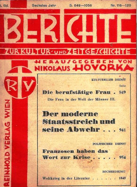 Berichte zur Kultur- und Zeitgeschichte. 5. Band. 6. Jahr. Nr. 116-120.