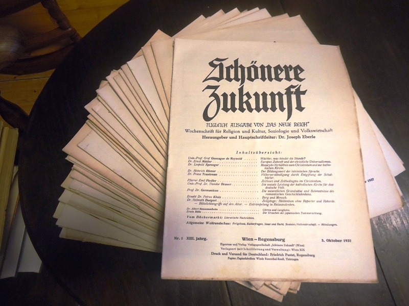 Schönere Zukunft. Wochenschrift für Religion und Kultur, Soziologie und Volkswirtschaft. 13. Jahrgang, Hefte 1-7, 9-18, 20-24, 27, 28, 30-33, 35, 37, 39, 40, 42, 44, 46, 49 (von 52). Mit Jahrgangsübersicht (2 von 2 Heften).