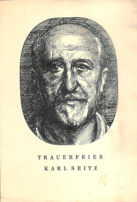 Programm der Trauerfeier anlässlich des Todes von Karl Seitz.