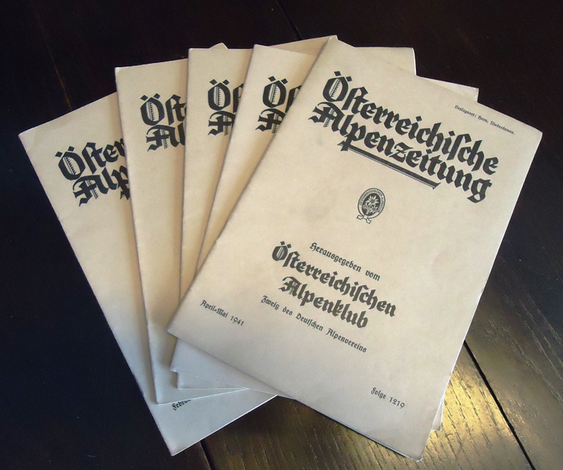 Österreichische Alpenzeitung. 63. Jahrgang (1941/1942): April - September, Dezember - März. Inkl. Jahrgangsübersicht. 5 Hefte.