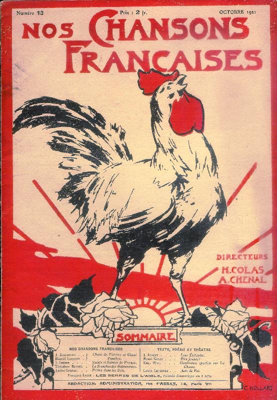 Nos Chansons Francaises. Numéro 13, Octobre 1921.