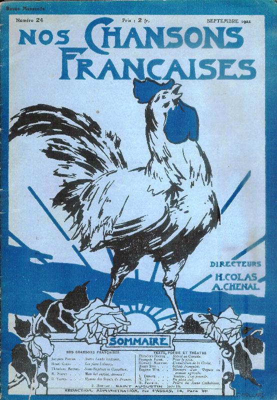 Nos Chansons Francaises. Numéro 24, Septembre 1922.