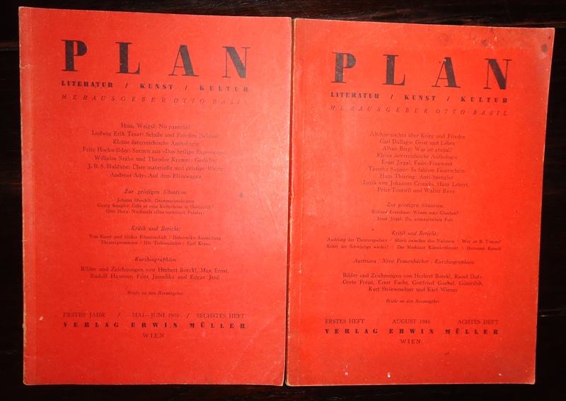PLAN. Literatur / Kunst / Kultur. 2 Nummern des 1. Jahrganges (1946), Heft 6 und 8.