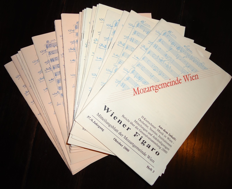 22 Hefte Wiener Figaro. Mitteilungsblatt der Mozartgemeinde Wien.