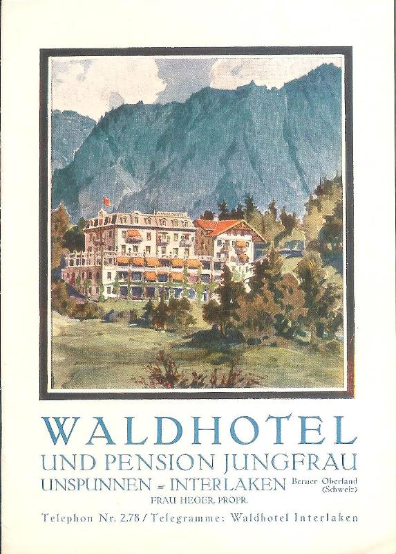 Waldhotel und Pension Jungfrau Unspunnen, Interlaken.