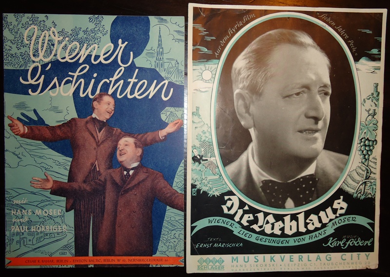 2 Teile. 1. Wiener G´schichten mit Hans Moser und Paul Hörbiger. 2. Die Reblaus. Wiener Lied gesungen von Hans Moser.