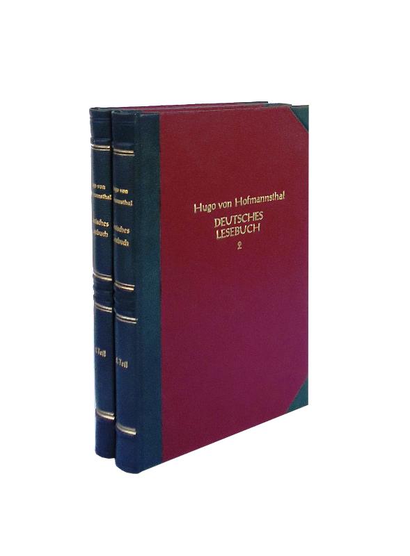 Halblederausgabe - Deutsches Lesebuch. Eine Auswahl deutscher Prosastücke aus dem Jahrhunder 1750-1850. 2 Bände.