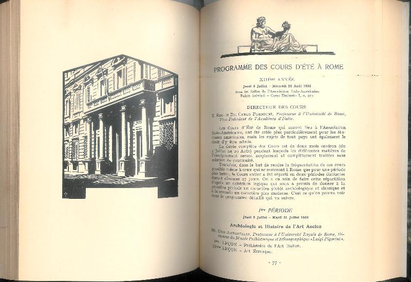 Bildungs- und Sprachkurse für Ausländer in Italien 1933 und 1934 / Cours de culture et de langue pour Etrangers en Italie en 1934 / Culture and Language Courses für Foreigners in Italy in 1934. Herausgageben vom Instituto Interuniversitario Italiano.