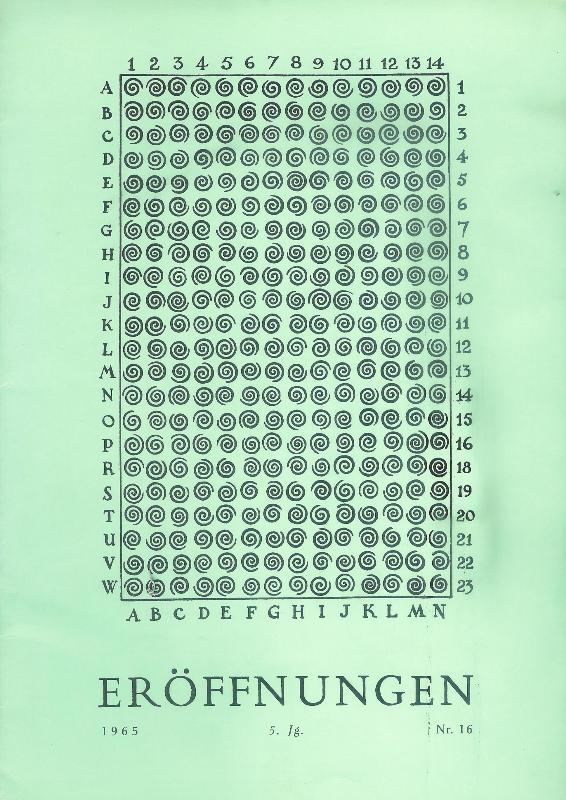 Eröffnungen. Magazin für Literatur & bildende Kunst. Nr. 16 (5. Jg. 1965).