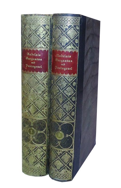 Halblederausgabe - Gargantua und Pantagruel. Aus dem Französischen verdeutscht durch Gottlob Regis. Neu herausgegeben vo Wilhelm Weigand. 5 Bücher in 2 Bänden gebunden (Komplett).