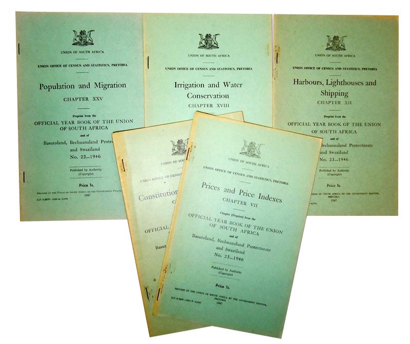 5 Preprints from the Official Year Book of the Union of South Africa and of Basutoland, Bechuanaland Protectorate and Swaziland No. 23-1946.