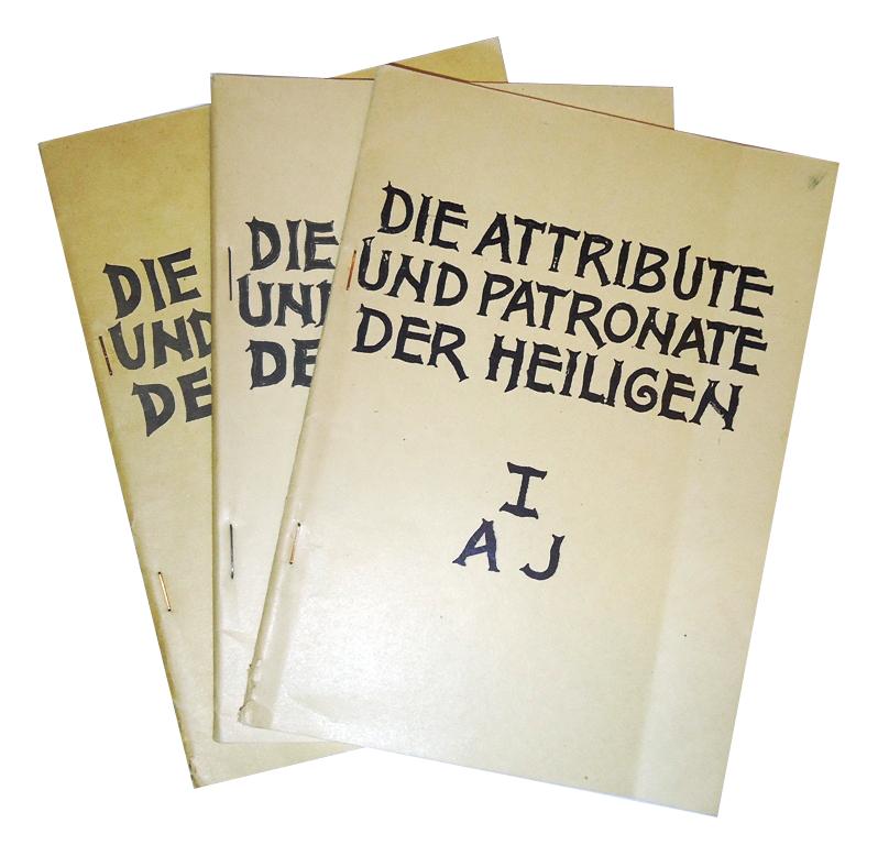 Kurzer Abriss der Attribute und Patronate der am häufigsten in Österreich dargestellten Heiligen. 3 Teile.