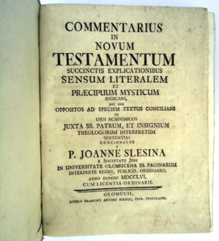 Commentarius in novum testamentum succinctis explicationibus sensum literalem et praecipuum mysticum indicans, nec non oppositos ad speciem textus concilians in usus academicos juxta SS. patrum, et insignium theologorum interpretum sententias concinnatus.