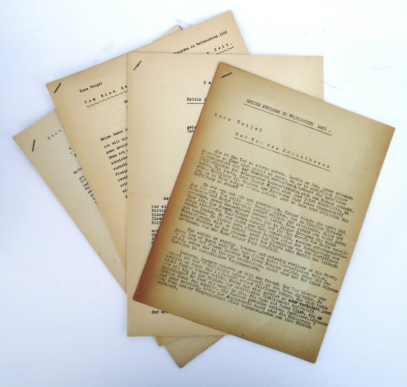 Meinen Freunden zu Weihnachten. 4 Reden (Typoskripte).