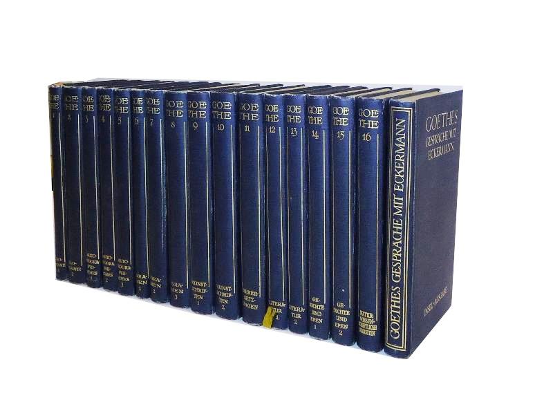 Goethes Werke in 16 Bänden + 1 Bd (Goethes Gespräche mit Eckermann). Insel Dünndruck-Ausgabe. Komplett.